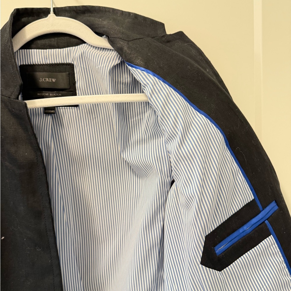 J.Crew Original School Boy Blazer in Black 100% Linen, Silk-Lined - Picture 10 of 10